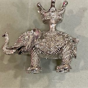 Elephant silver tone sphere holders